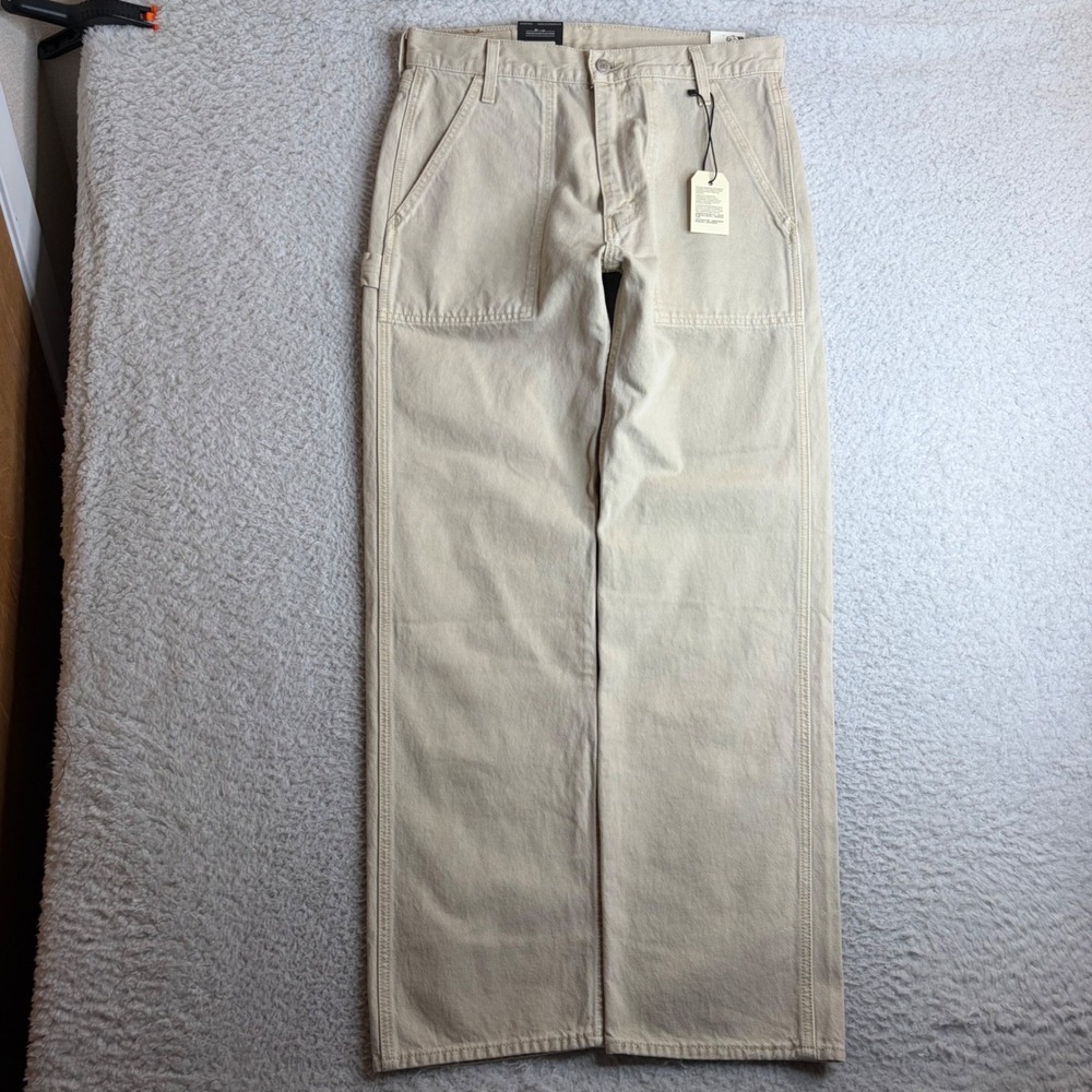 NEW Levis Premium 555 Relaxed Straight Utility Pants Beige Sand 31x32 Baker
